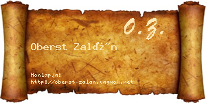 Oberst Zalán névjegykártya